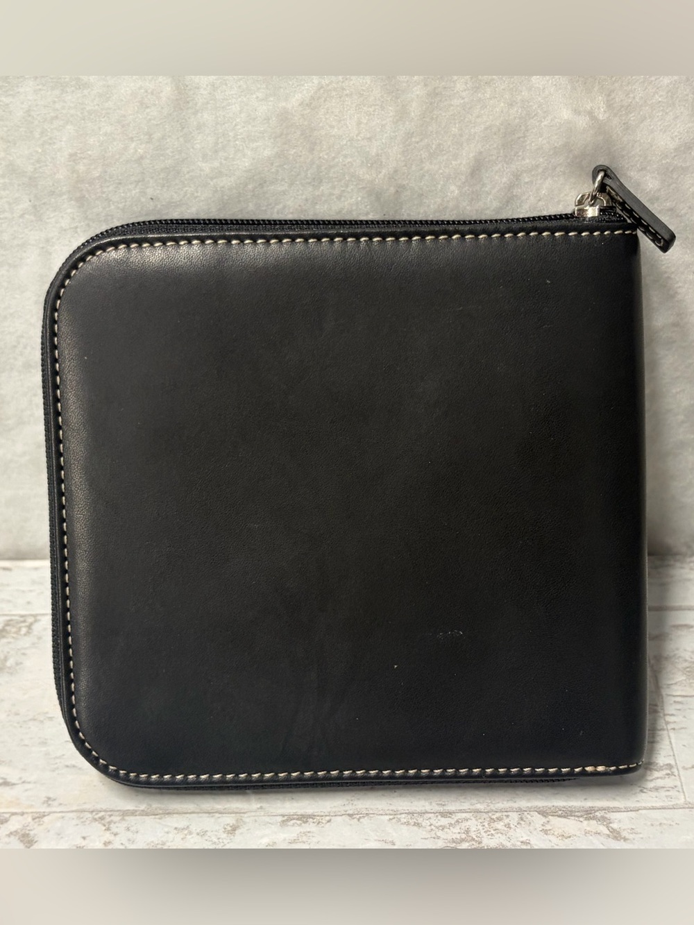 Coach CD DVD Carrying Case Holder Black Leather  Zip Storage Vintage Y2K - Picture 3 of 13